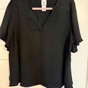 CAbi Black V-Neck Blouse